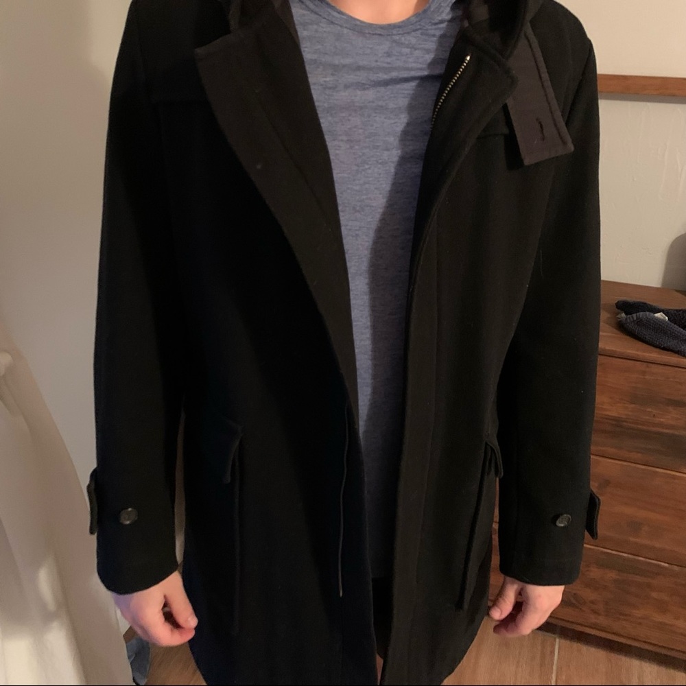 Zipped Pea Coat with hood